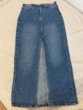 H&M Blue Denim Maxi Skirt size 2